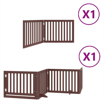 Vidaxl puerta para perros plegable 6 paneles 480 cm madera de álamo marrón