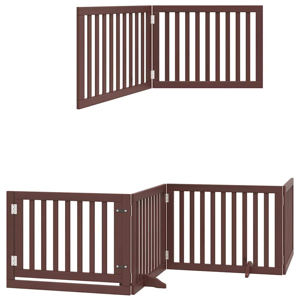 Vidaxl puerta para perros plegable 10 paneles 800 cm madera de álamo marrón