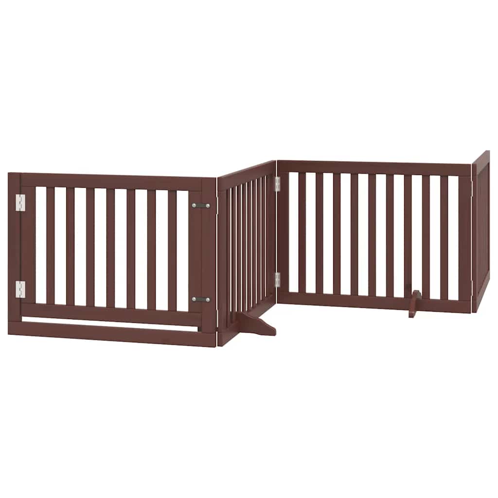 Vidaxl puerta para perros plegable 12 paneles 960 cm madera de álamo marrón