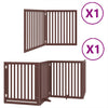 Vidaxl puerta para perros plegable 6 paneles 480 cm madera de álamo marrón
