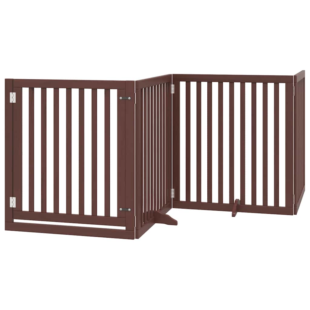 Vidaxx puerta para perros plegable 8 paneles 640 cm madera de álamo marrón