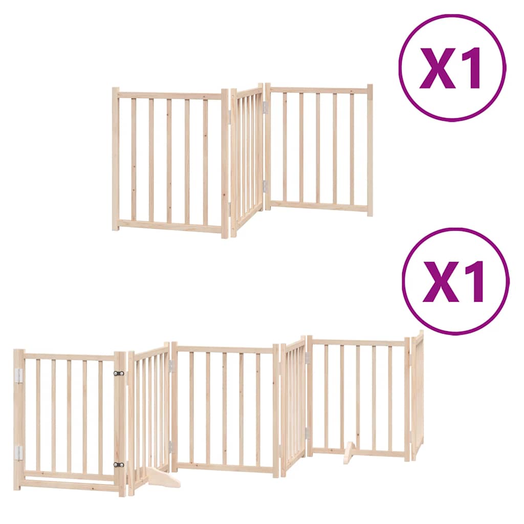 Vidaxx puerta plegable para perros con puerta 9 paneles 450 cm madera de álamo