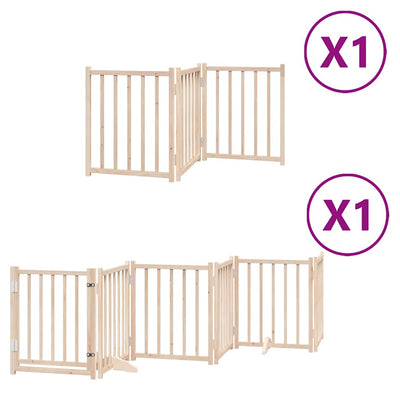 Vidaxx puerta plegable para perros con puerta 9 paneles 450 cm madera de álamo