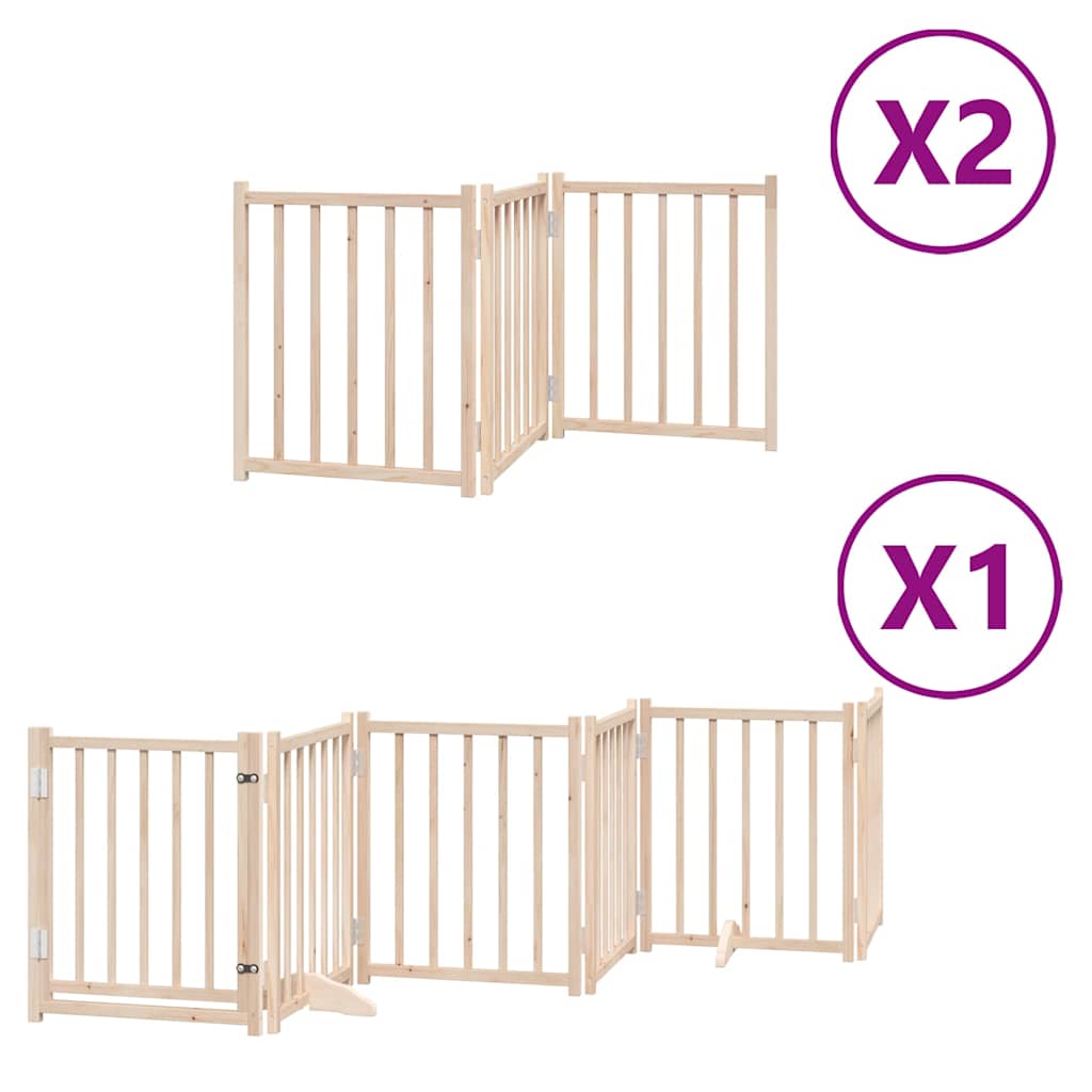 Vidaxx puerta plegable para perros con puerta 12 paneles 600 cm madera de álamo