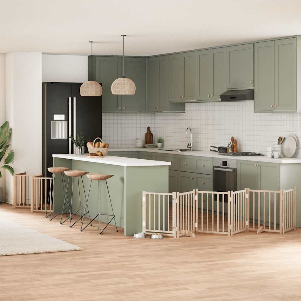Vidaxx puerta plegable para perros con puerta 15 paneles 750 cm madera de álamo