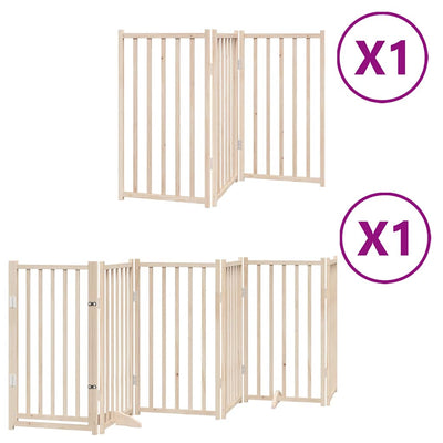 Vidaxx puerta plegable para perros con puerta 9 paneles 450 cm madera de álamo