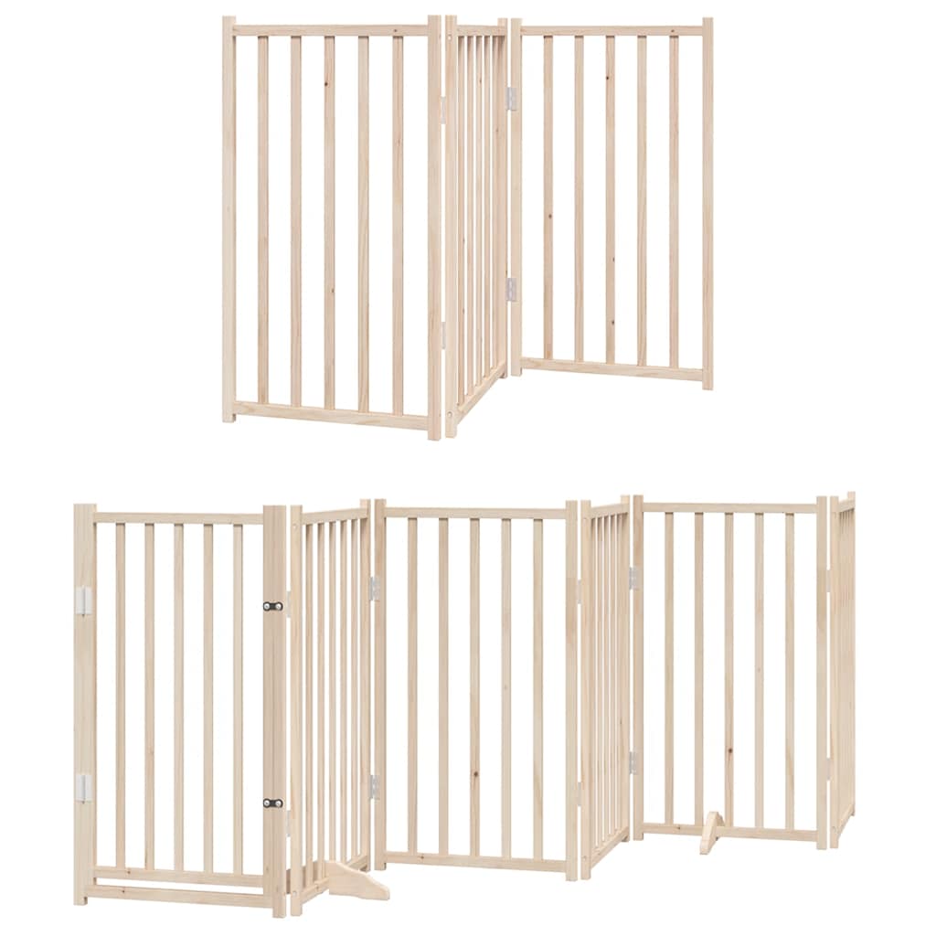 Vidaxx puerta plegable para perros con puerta 9 paneles 450 cm madera de álamo