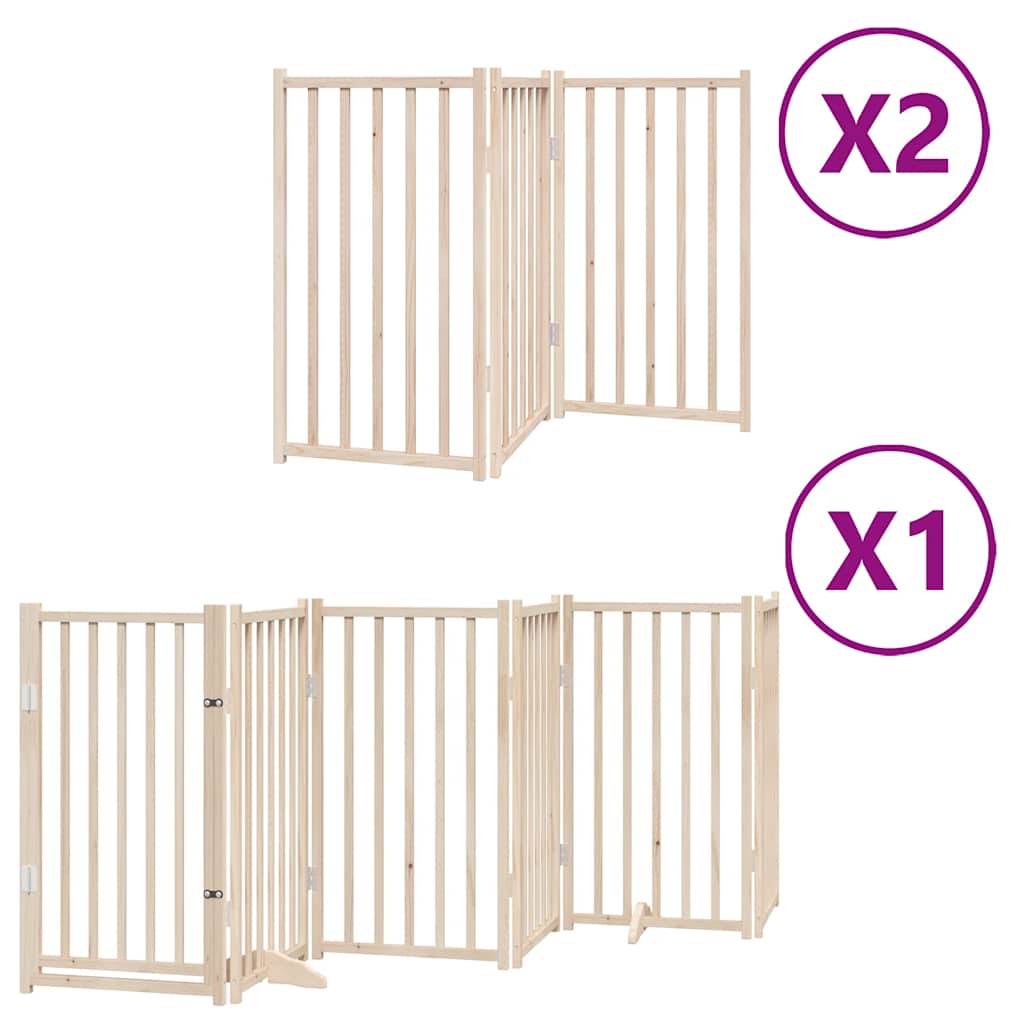 Vidaxx puerta plegable para perros con puerta 12 paneles 600 cm madera de álamo