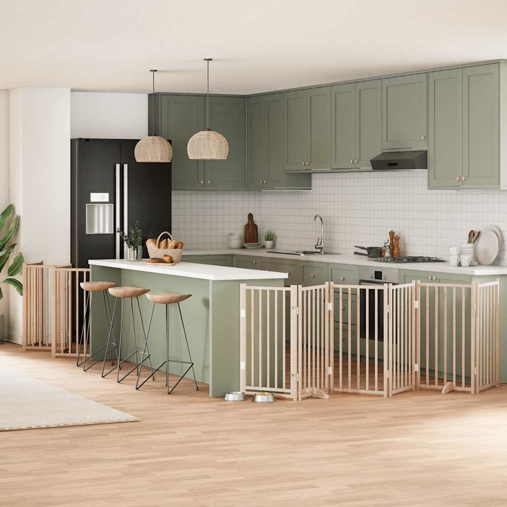 Vidaxx puerta plegable para perros con puerta 12 paneles 600 cm madera de álamo
