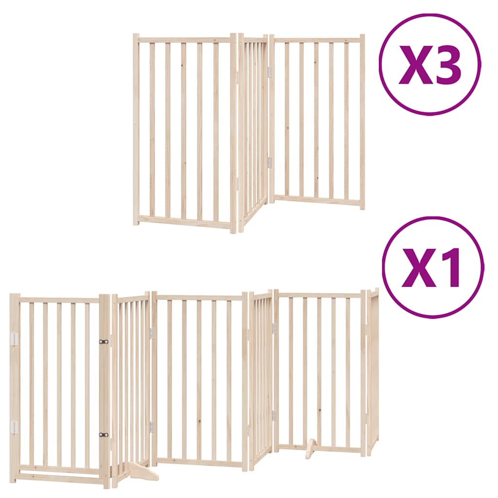 Vidaxx puerta plegable para perros con puerta 15 paneles 750 cm madera de álamo