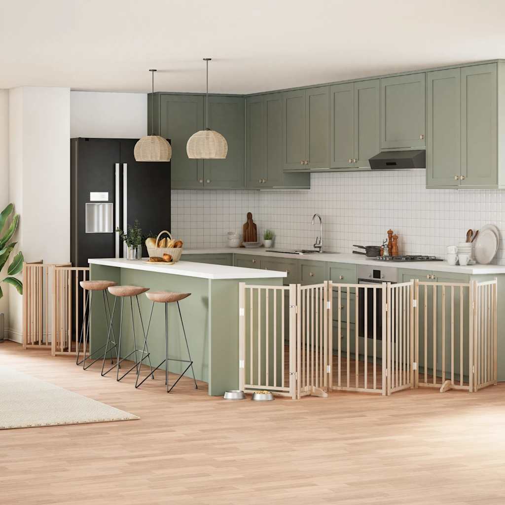 Vidaxx puerta plegable para perros con puerta 15 paneles 750 cm madera de álamo