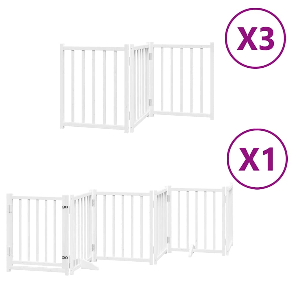 Vidaxx puerta para perros plegable con puerta 15 paneles 750cm madera de álamo blanco
