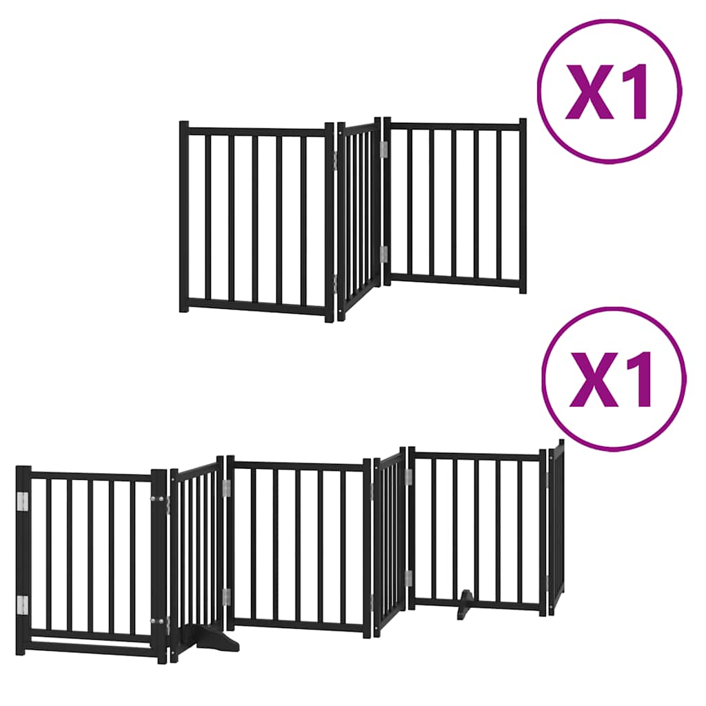 Vidaxx puerta para perros plegable 9 paneles 450 cm madera de álamo negro