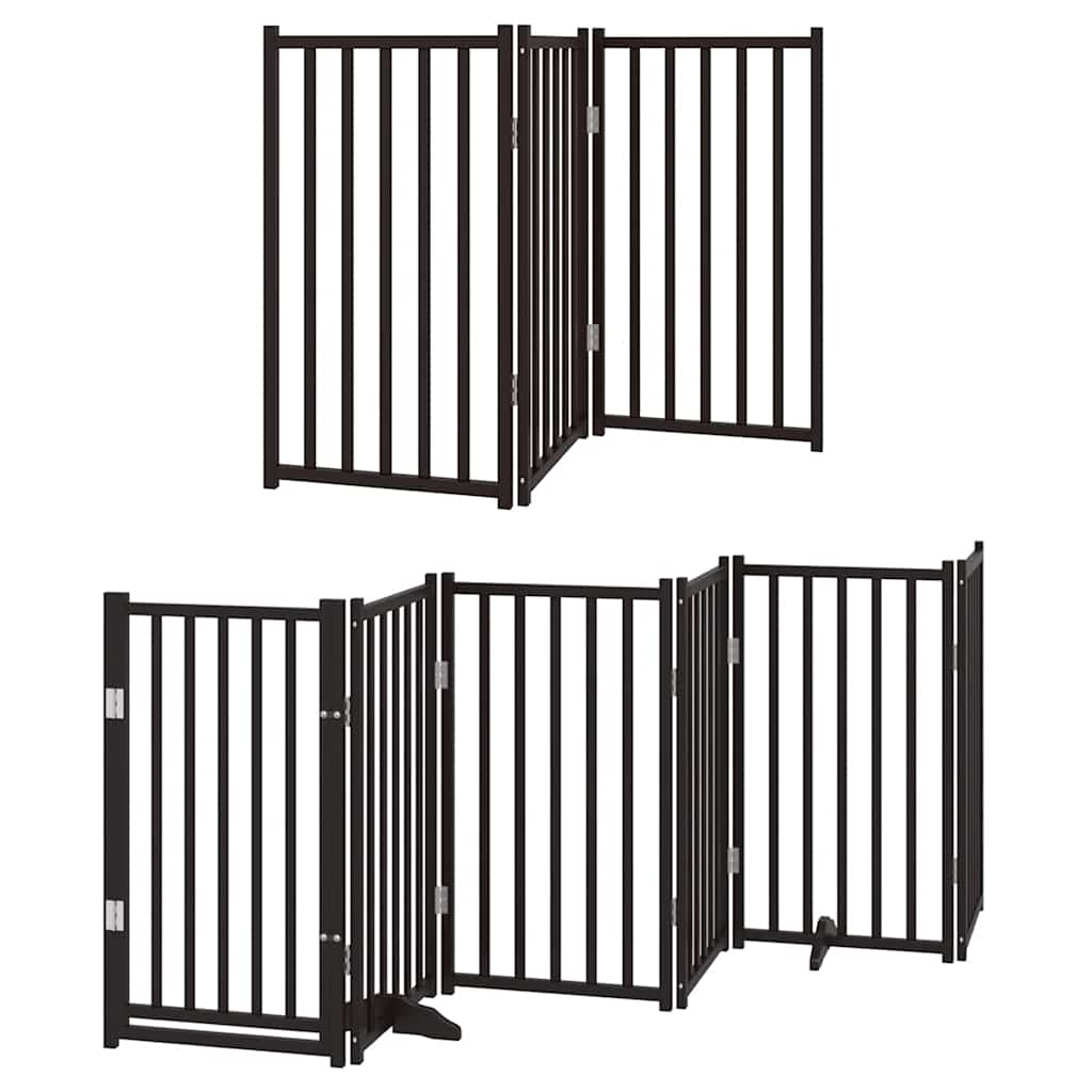 Vidaxx puerta para perros plegable 9 paneles 450 cm madera de álamo negro