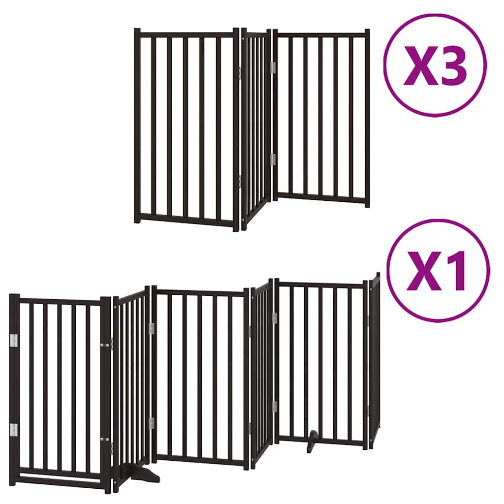 Vidaxx puerta para perros plegable 15 paneles 750 cm madera de álamo negro