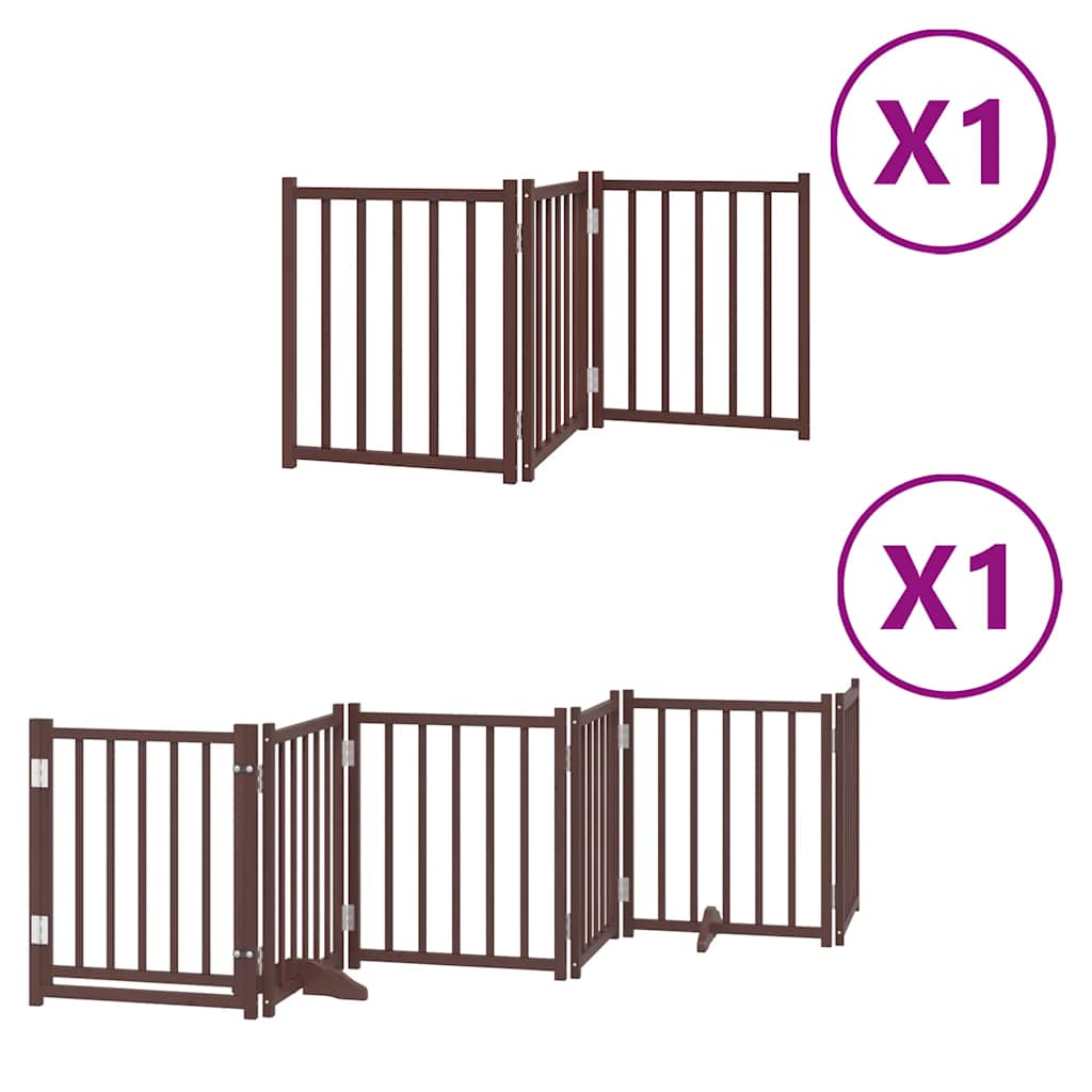 Vidaxx puerta para perros plegable 9 paneles 450 cm madera de álamo marrón