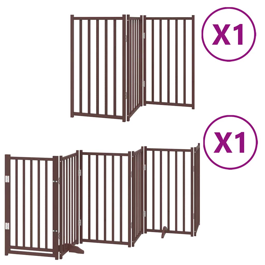 Vidaxx puerta para perros plegable 9 paneles 450 cm madera de álamo marrón