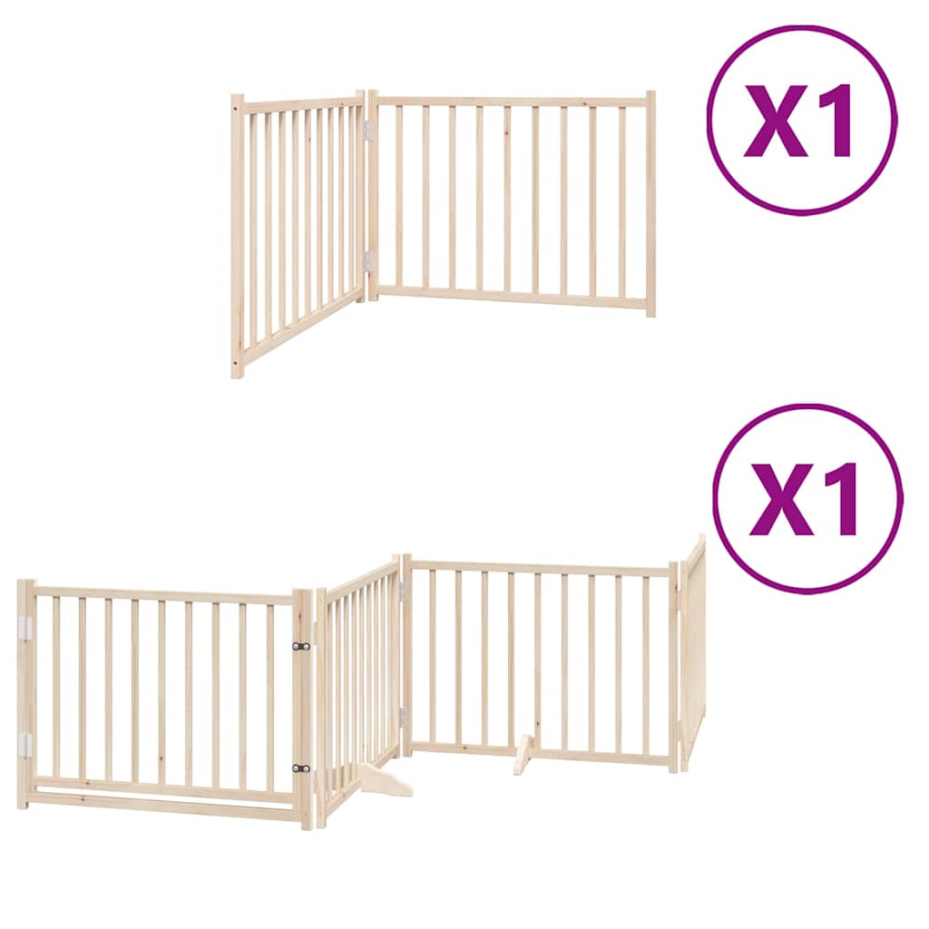 Vidaxx puerta para perros plegable con puerta 6 paneles 480 cm madera de álamo