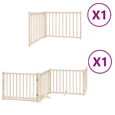 Vidaxx puerta para perros plegable con puerta 6 paneles 480 cm madera de álamo