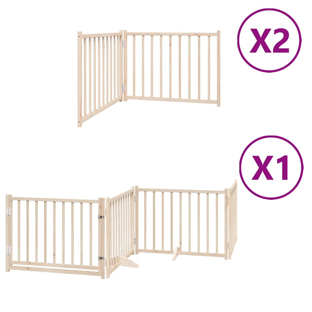 Vidaxx puerta plegable para perros con puerta 8 paneles 640 cm madera de álamo