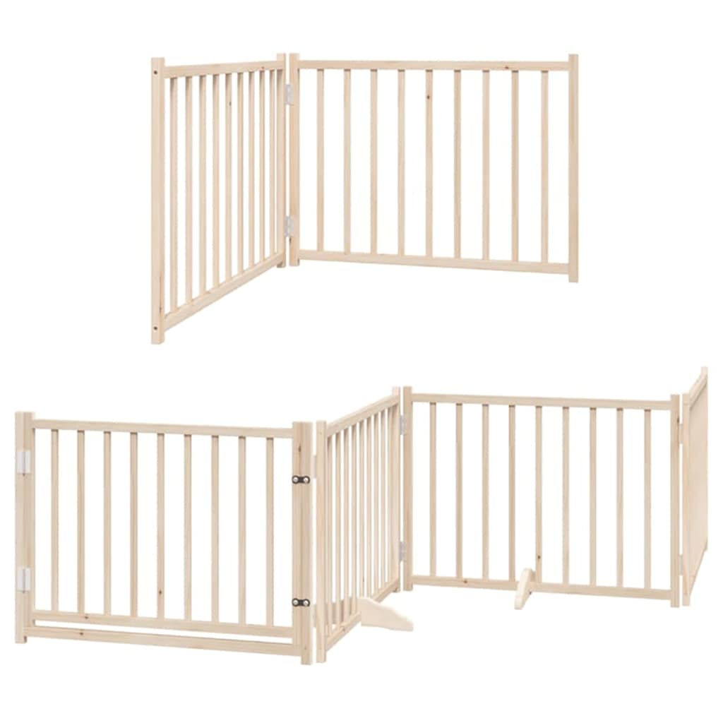 Vidaxx puerta plegable para perros con puerta 8 paneles 640 cm madera de álamo