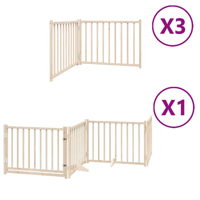 Cancello per cani pieghevole Vidaxx con porta 10 pannelli 800 cm in legno di pioppo
