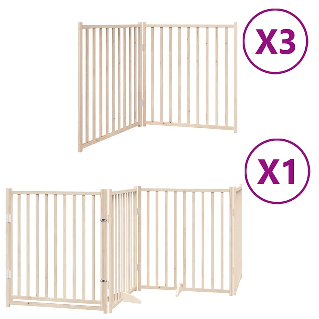 Vidaxx puerta plegable para perros con puerta 10 paneles 800 cm madera de álamo
