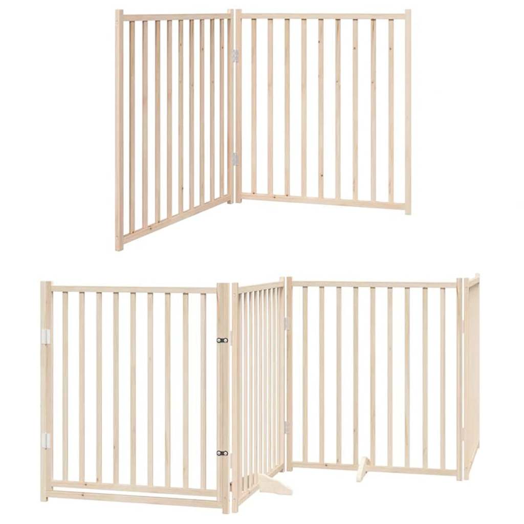 Vidaxx puerta plegable para perros con puerta 10 paneles 800 cm madera de álamo