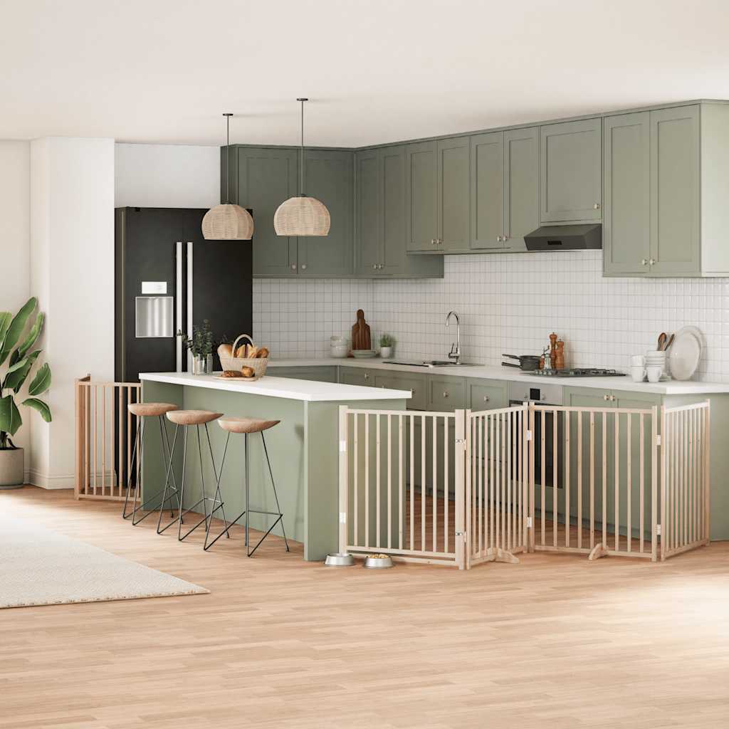 Vidaxx puerta plegable para perros con puerta 10 paneles 800 cm madera de álamo