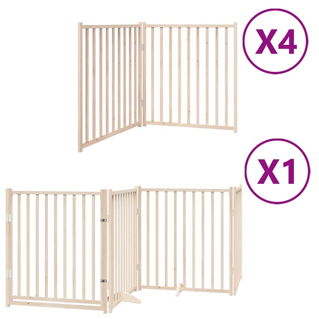 Vidaxx puerta plegable para perros con puerta 12 paneles 960 cm madera de álamo