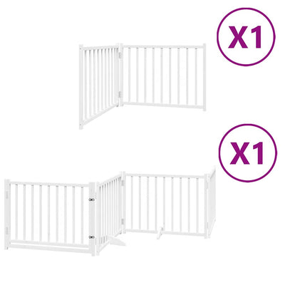 Vidaxx puerta para perros plegable con puerta 6 paneles 480 cm madera de álamo blanco