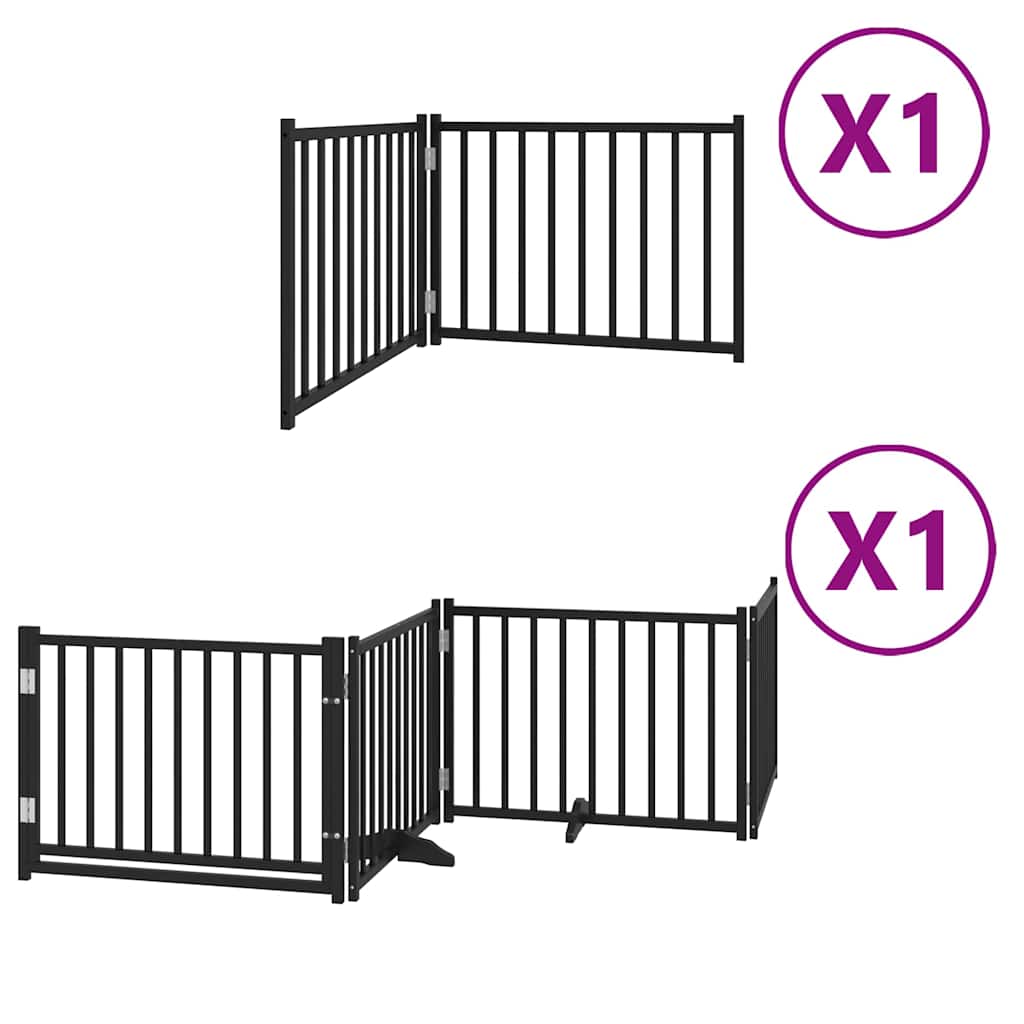 Vidaxx puerta para perros plegable 6 paneles 480 cm madera de álamo negro
