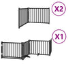 Vidaxx puerta para perros plegable 8 paneles 640 cm madera de álamo negro