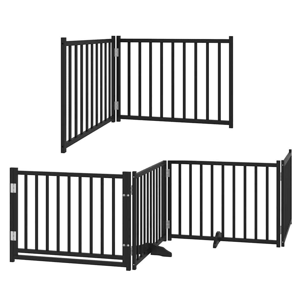 Vidaxx puerta para perros plegable 8 paneles 640 cm madera de álamo negro