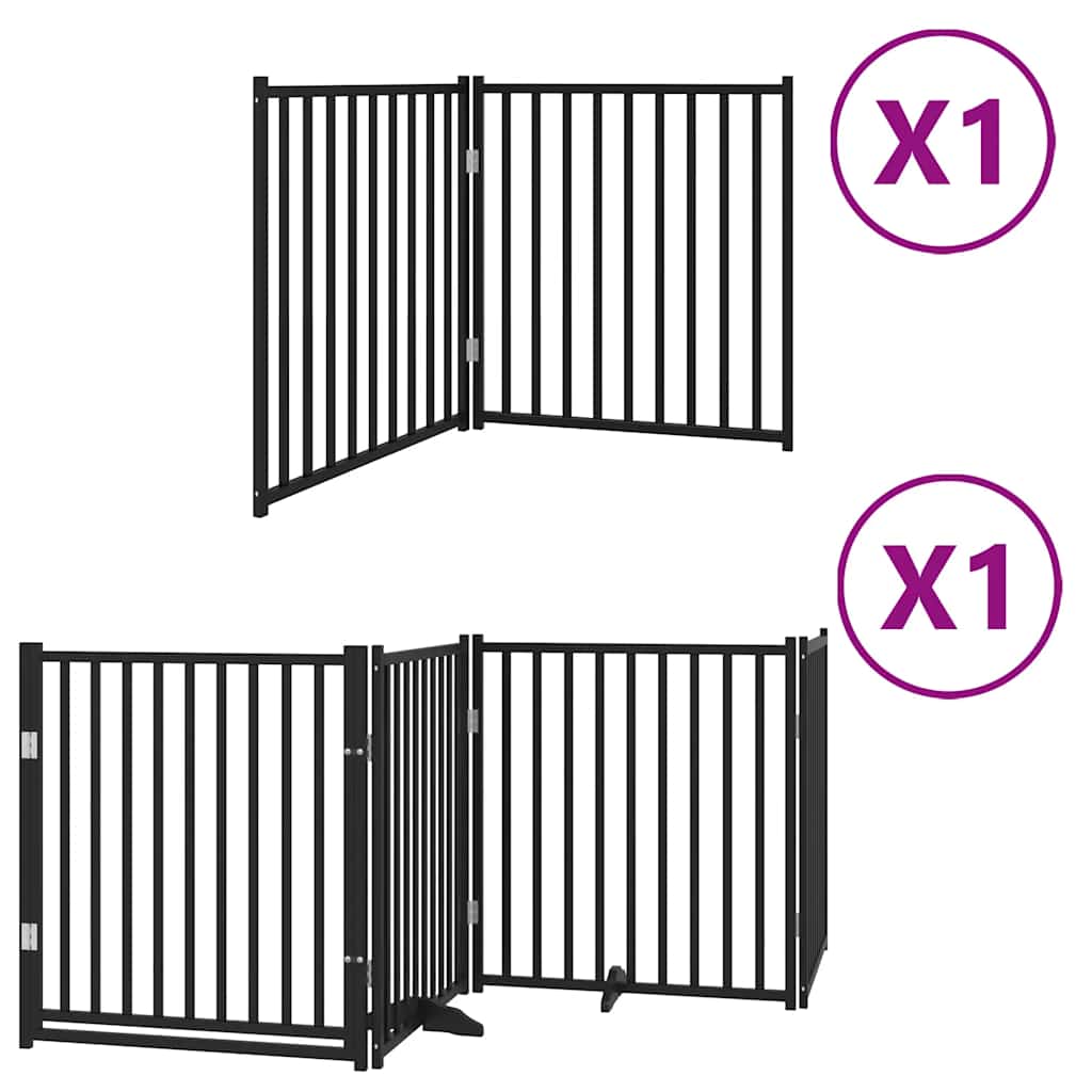 Vidaxx puerta para perros plegable 6 paneles 480 cm madera de álamo negro