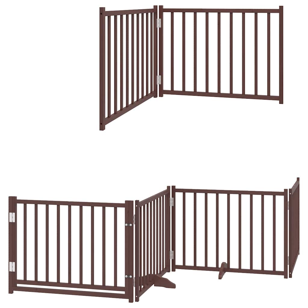 Vidaxl puerta para perros plegable 6 paneles 480 cm madera de álamo marrón