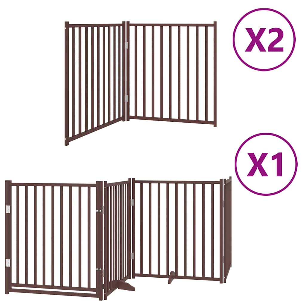 Vidaxx puerta para perros plegable 8 paneles 640 cm madera de álamo marrón