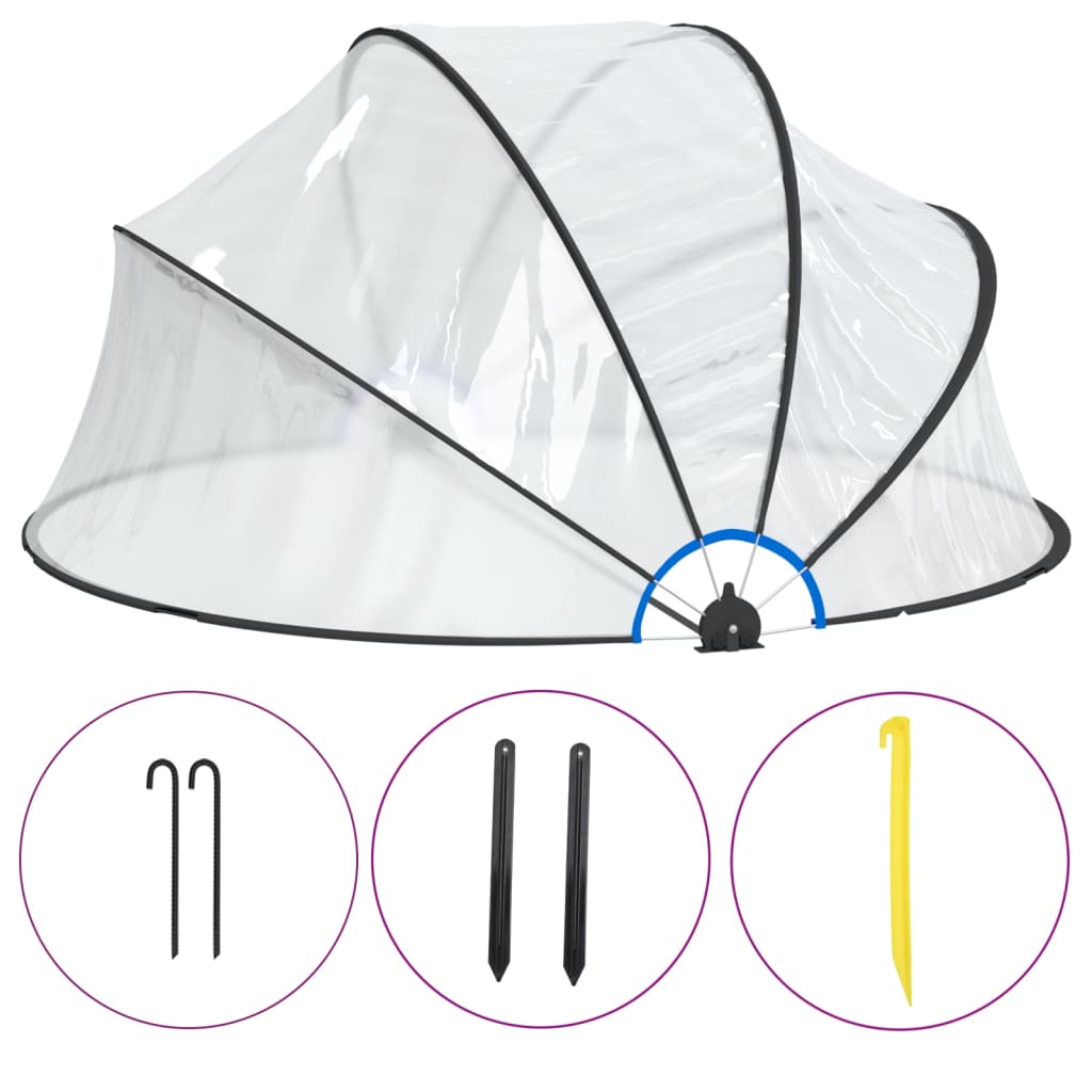 Techo de piscina Vidaxl alrededor de 315x158 cm PVC