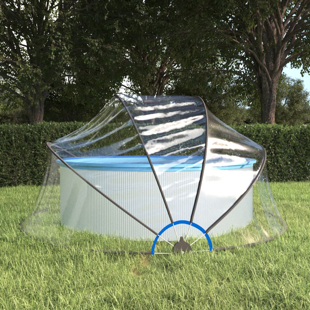 Techo de piscina Vidaxl alrededor de 315x158 cm PVC