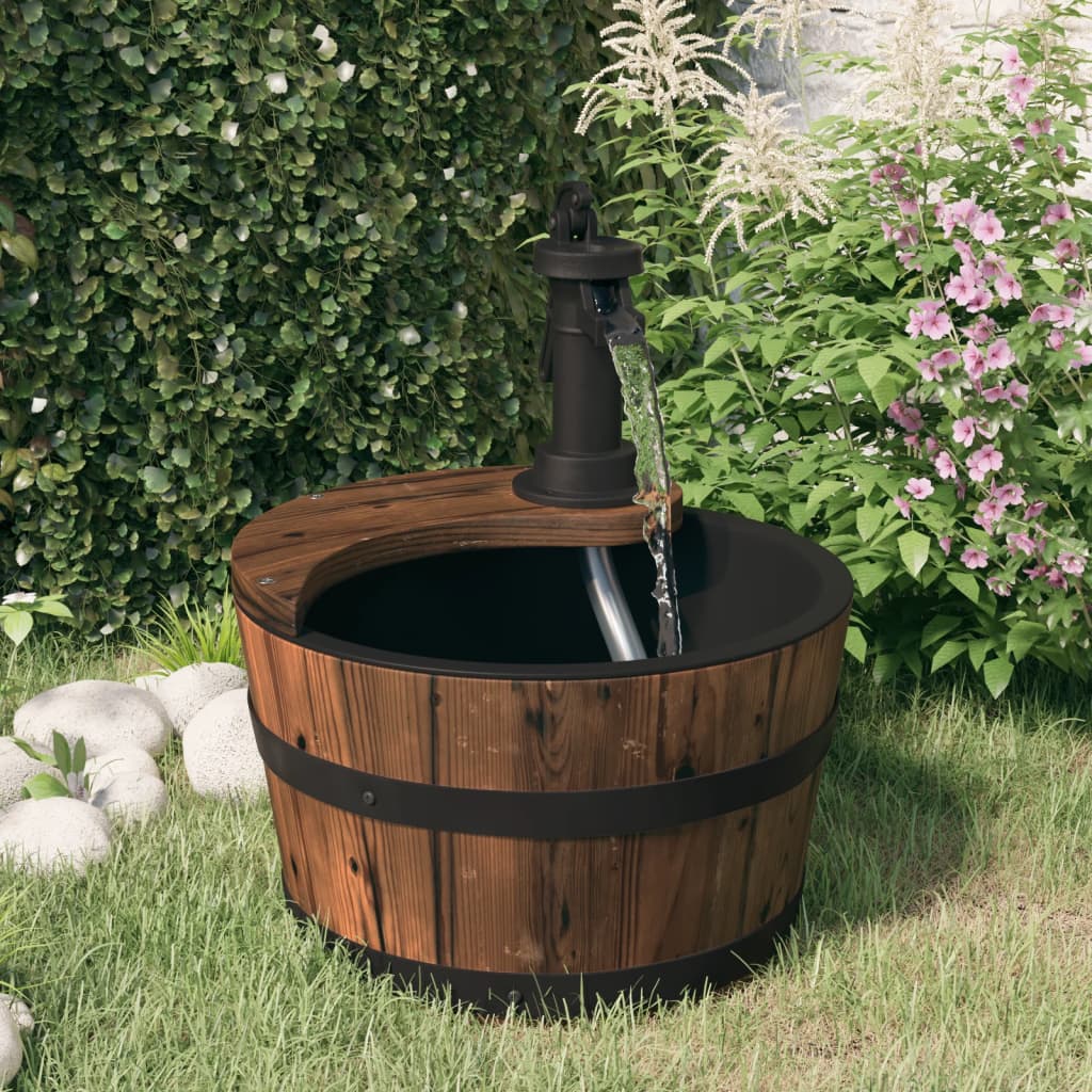 Vidaxl Waterfontein con pompa 28x28x34,5 cm Pineo solido