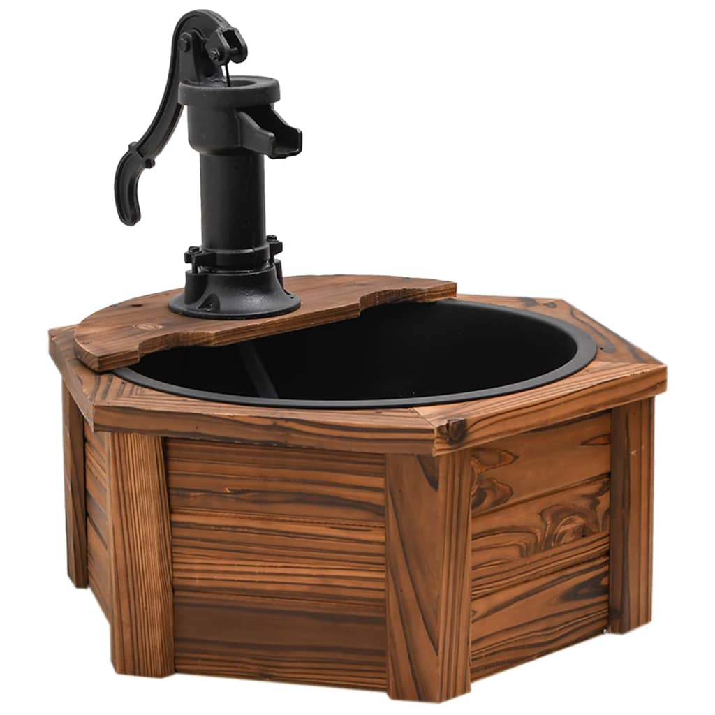 Fontana d'acqua Vidaxl con pompa 57x57x53 cm Pineo solido