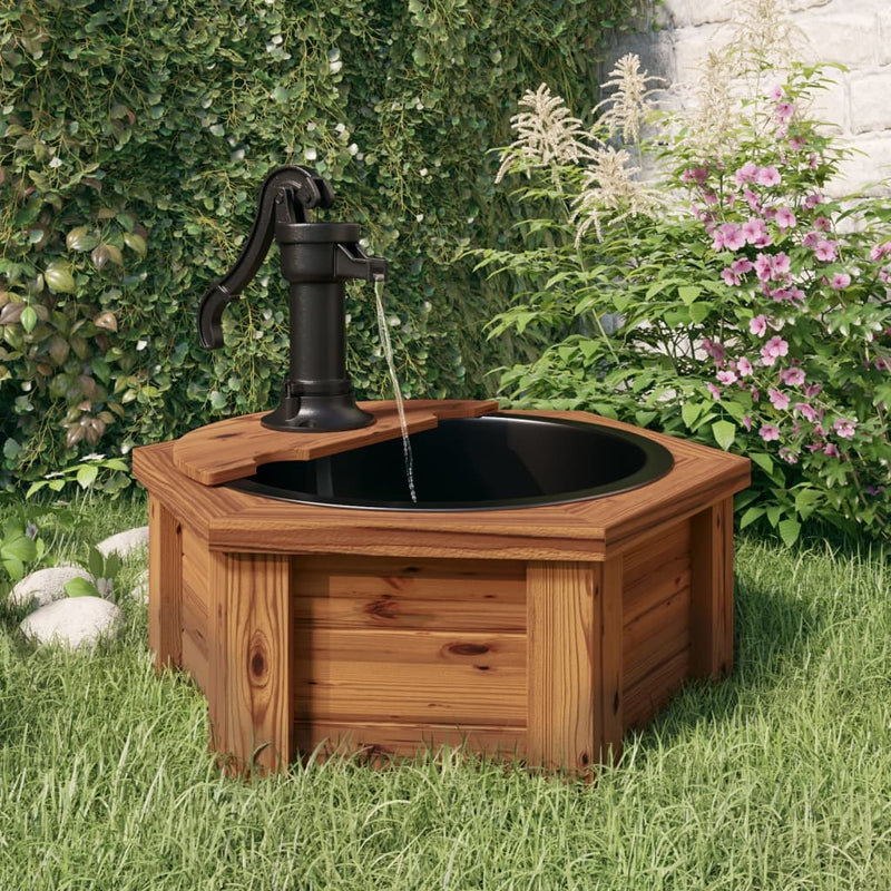 Fontana d'acqua Vidaxl con pompa 57x57x53 cm Pineo solido