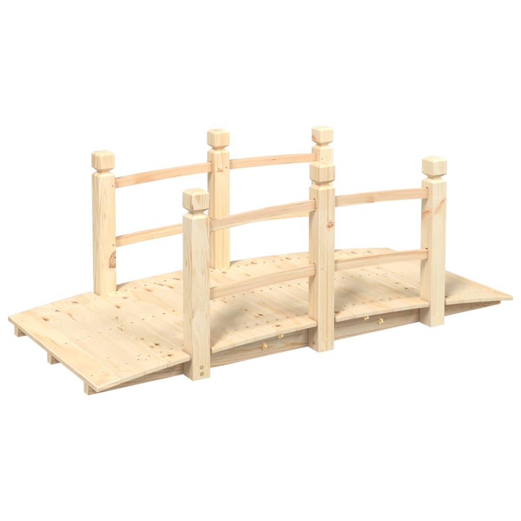 Vidaxl Garden Bridge con corrimano 150x67x56 cm Pineo solido