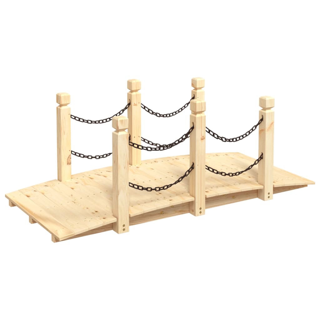 Puente de jardín Vidaxl con rieles de cadena 150x67x56 cm de pino sólido