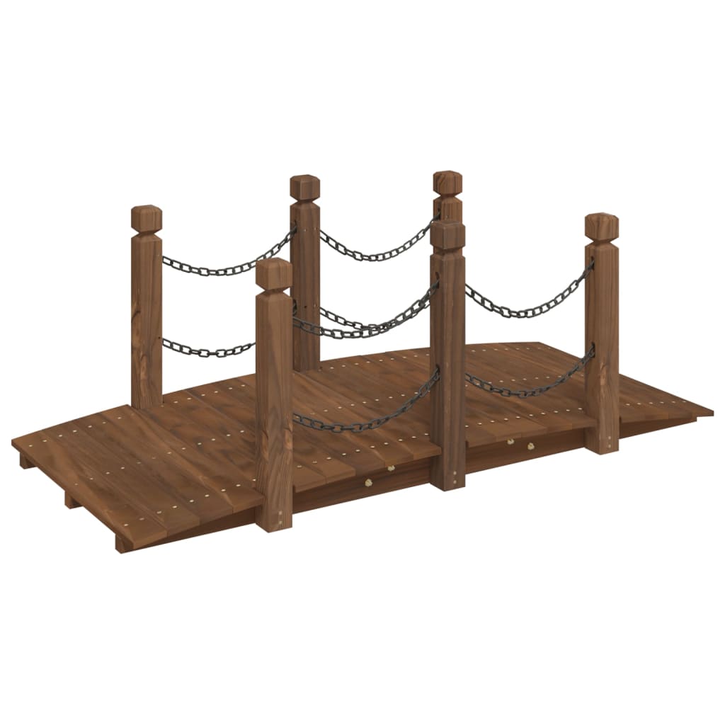 Vidaxl Garden Bridge con binari a catena 150x67x56 cm Pineo solido