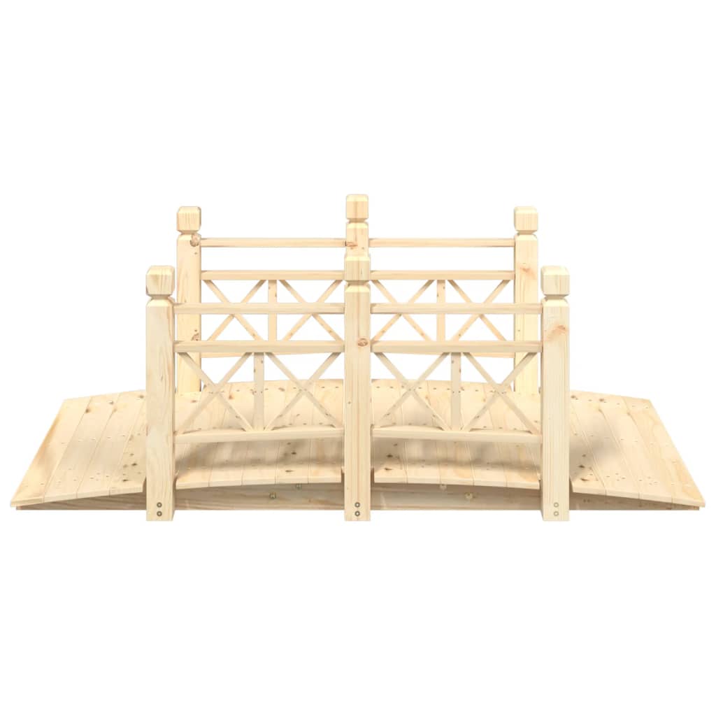 Puente de jardín Vidaxl con pasamanos 150x67x56 cm de pino sólido