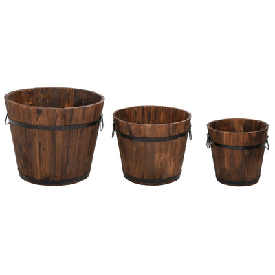 Vidaxl Planning Bin Juego de madera de 3 piezas Vurenhout