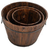 Vidaxl Planning Bin Set Set Wooden Bucket 3 pezzi Solid Vurenhout