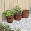 Vidaxl Planning Bin Set Set Wooden Bucket 3 pezzi Solid Vurenhout