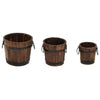 Vidaxl Planning Bin Set Set Wooden Bucket 3 pezzi Solid Vurenhout